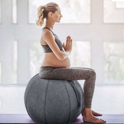Anti-Burst Exercise Ball with Protective Cover, Handle, and Resistance Bands