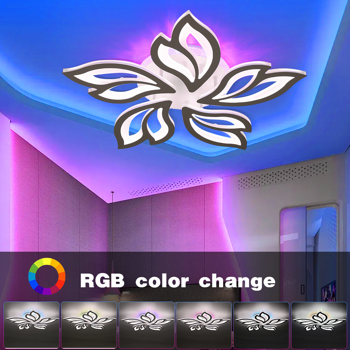 Modern Chandelier LED Lamp White Frame Ceiling Light Living Room Pendant Lights