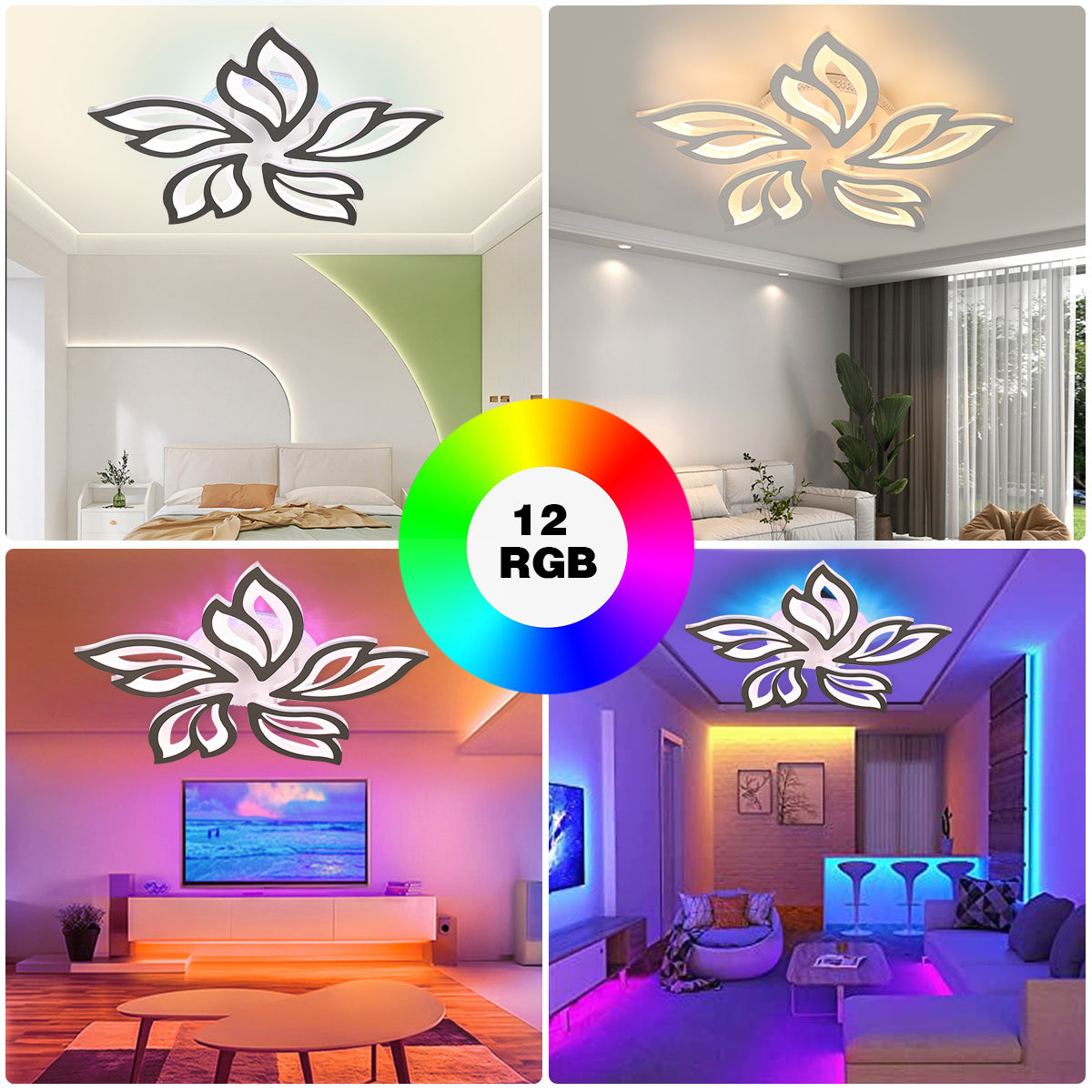 Modern Chandelier LED Lamp White Frame Ceiling Light Living Room Pendant Lights