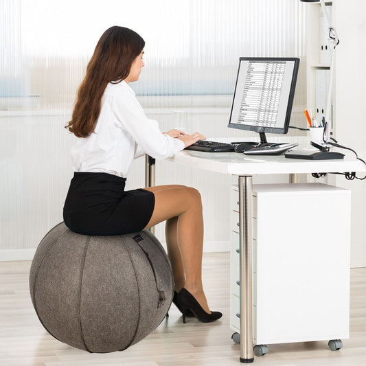 Anti-Burst Exercise Ball with Protective Cover, Handle, and Resistance Bands