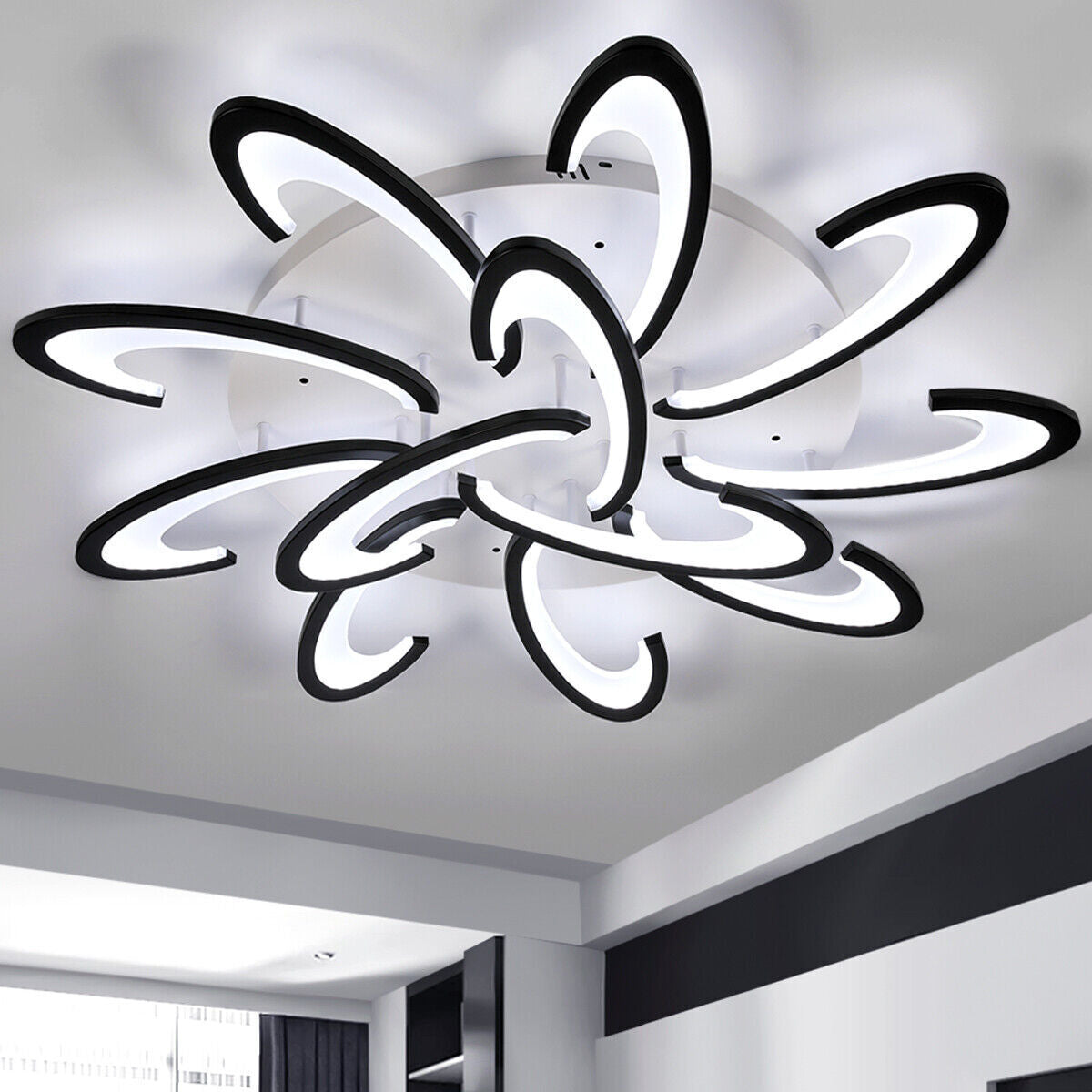Modern Chandelier LED Lamp White Frame Ceiling Light Living Room Pendant Lights