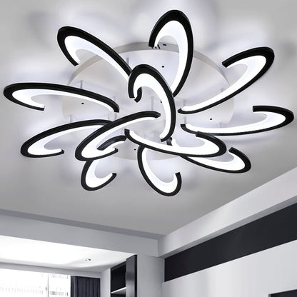 Modern Chandelier LED Lamp White Frame Ceiling Light Living Room Pendant Lights