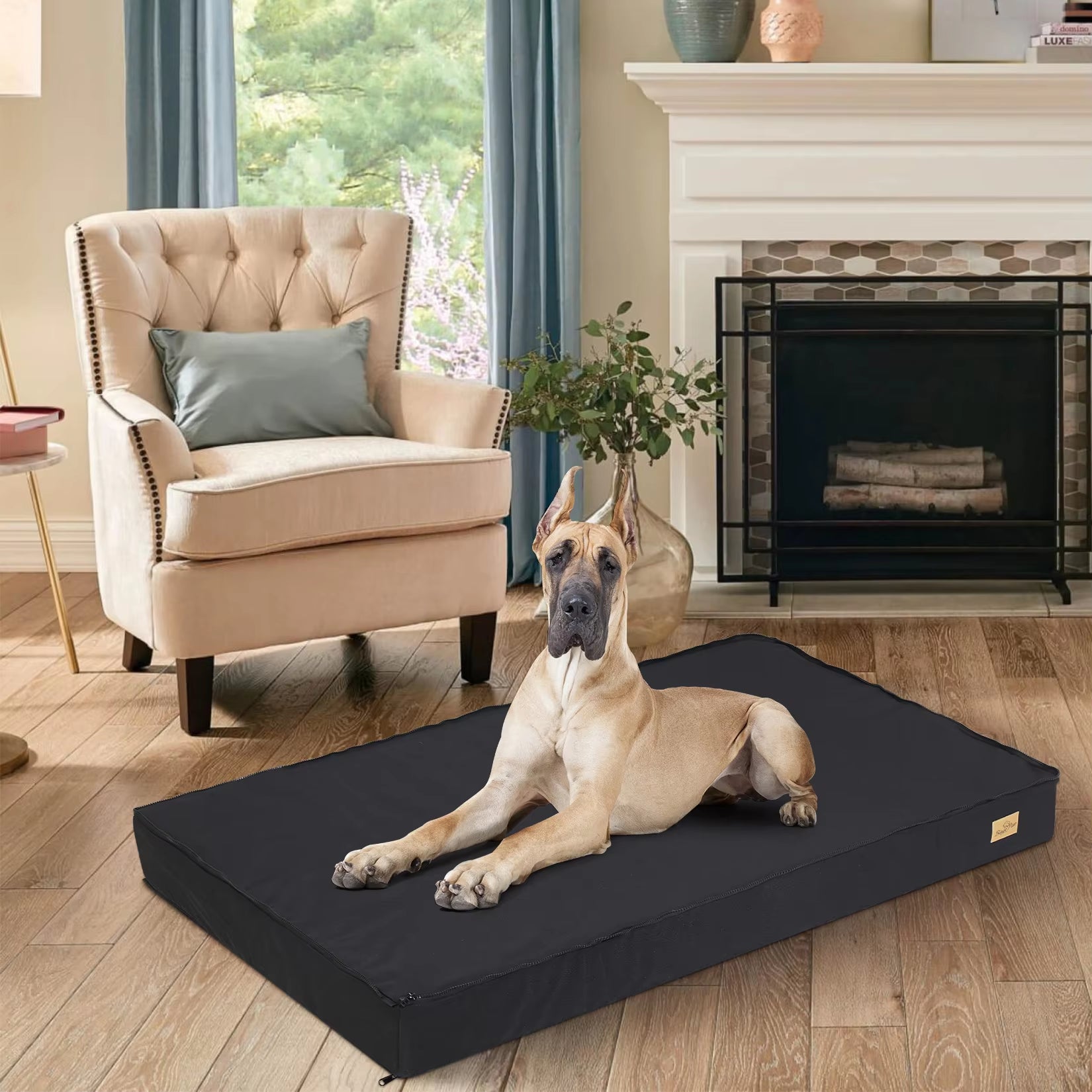 Orthopedic Waterproof Dog Bed for Large and Medium Dogs with Non-Slip Bottom and Machine Washable Fabric