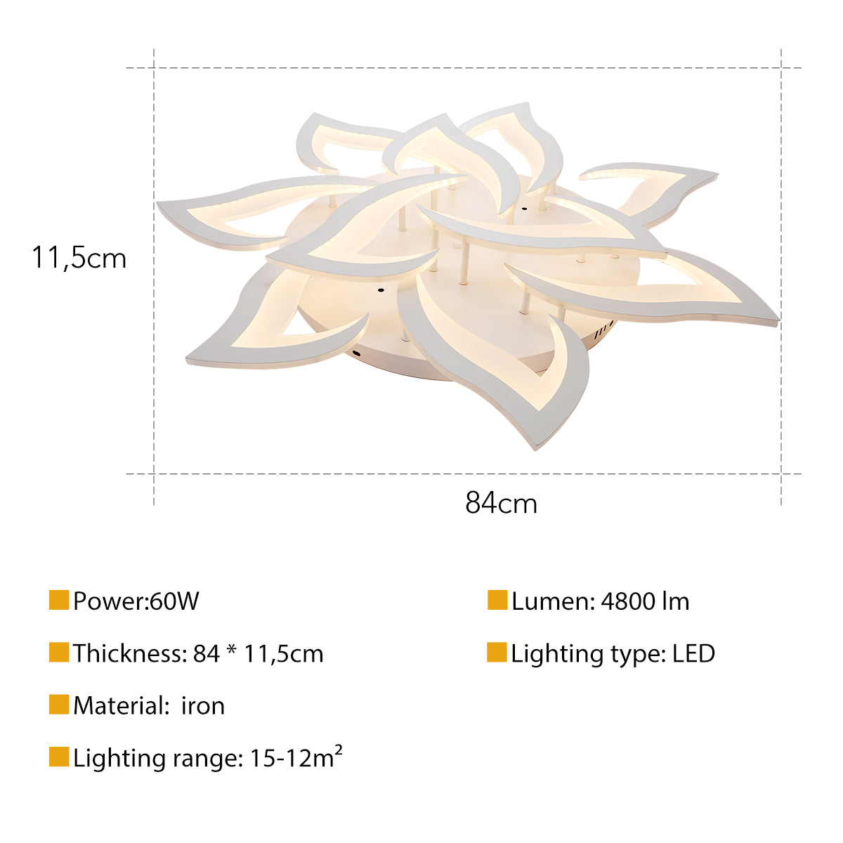 Modern Chandelier LED Lamp White Frame Ceiling Light Living Room Pendant Lights