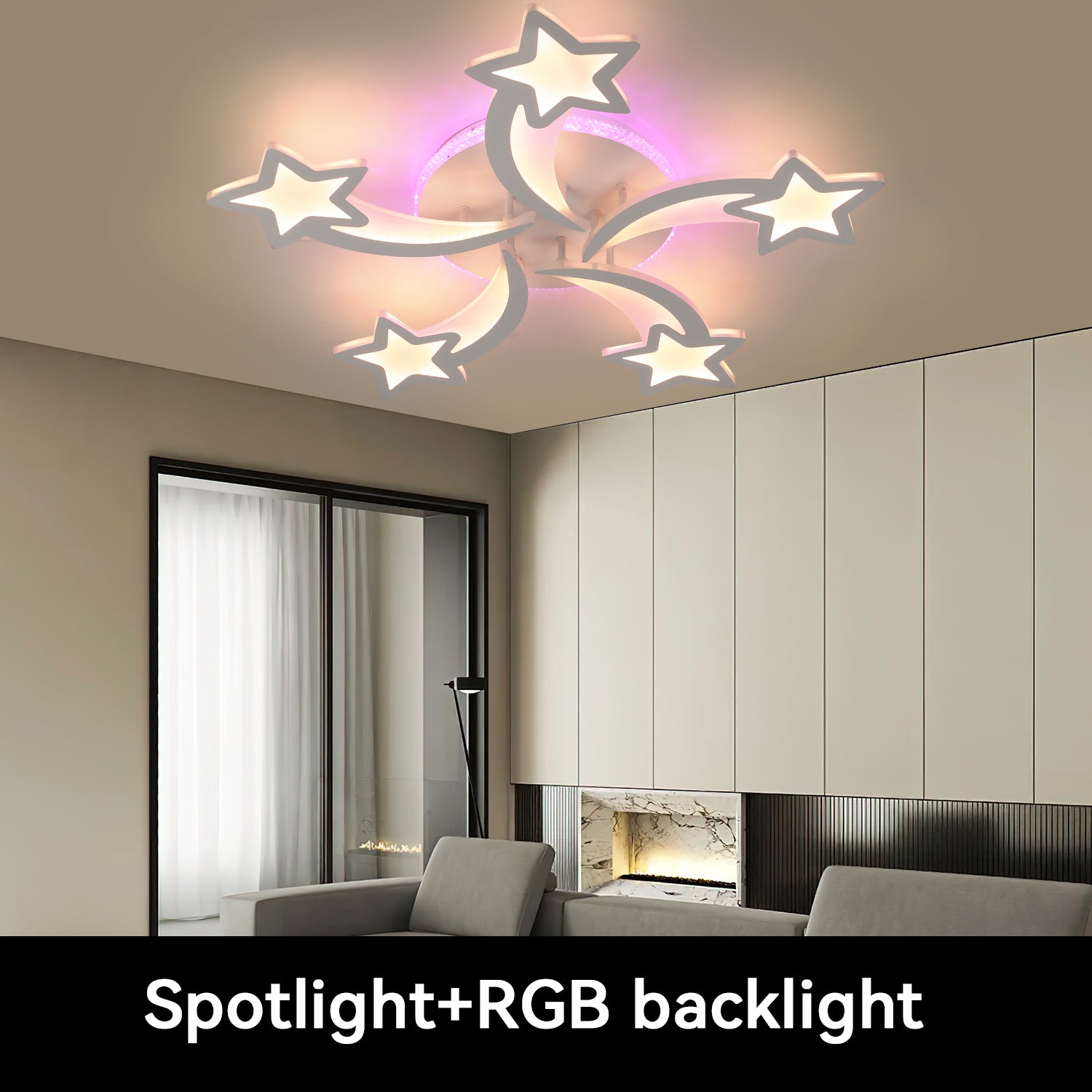Modern Chandelier LED Lamp White Frame Ceiling Light Living Room Pendant Lights