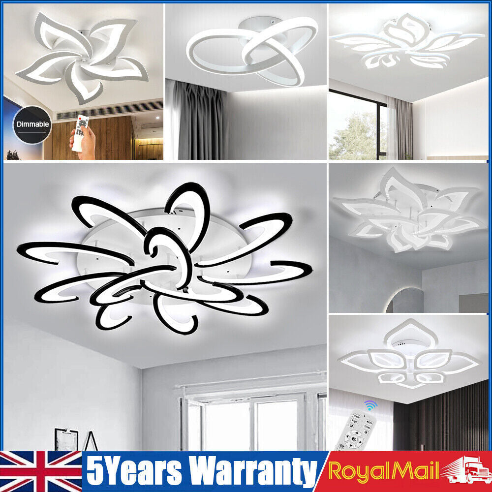 Modern Chandelier LED Lamp White Frame Ceiling Light Living Room Pendant Lights