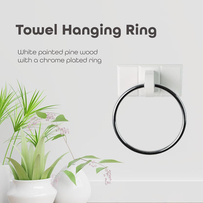 Towel Holder Black Chrome Plated Towel Rail Bath Towel Ring Wall Mounted