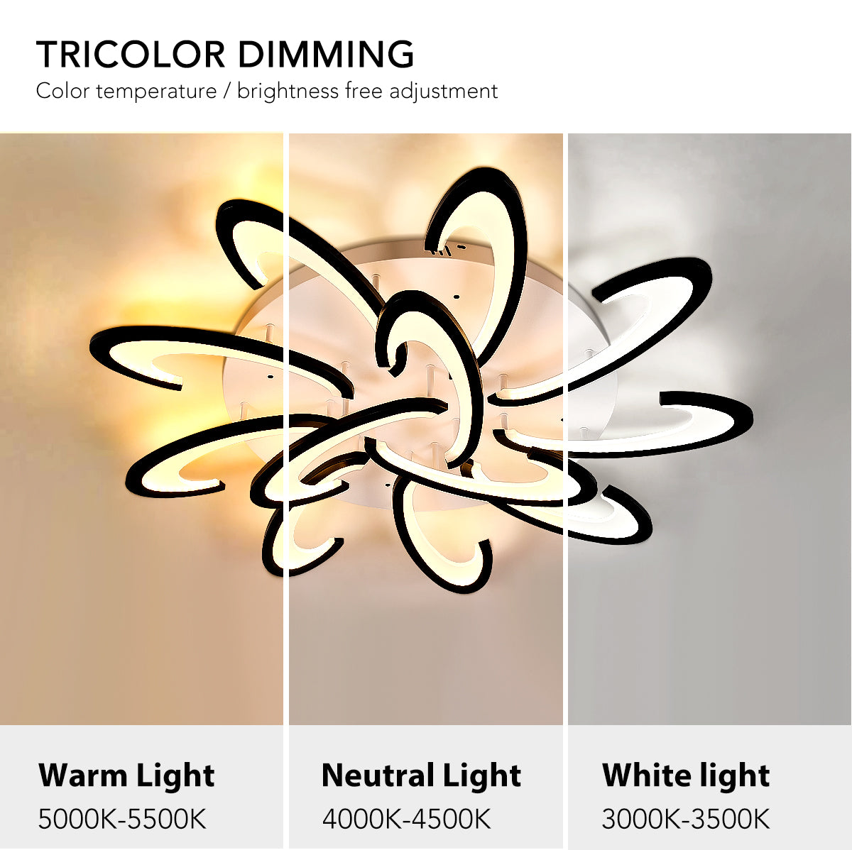 Modern Chandelier LED Lamp White Frame Ceiling Light Living Room Pendant Lights