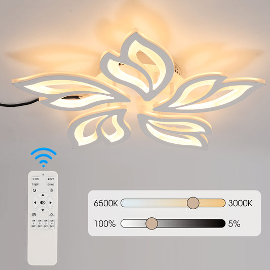 Modern Chandelier LED Lamp White Frame Ceiling Light Living Room Pendant Lights