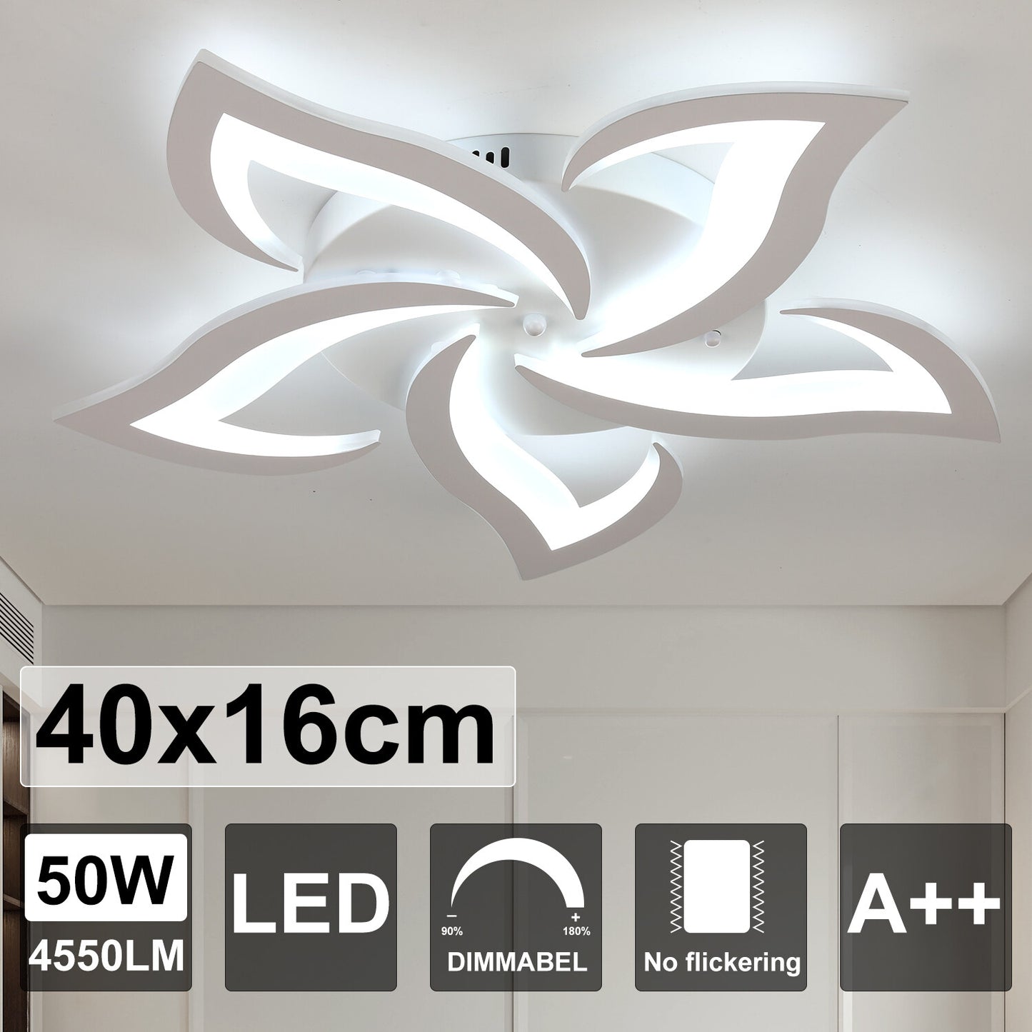 Modern Chandelier LED Lamp White Frame Ceiling Light Living Room Pendant Lights