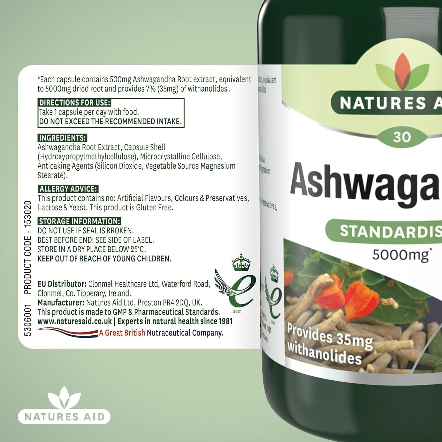 Ashwagandha 5000Mg HIGH STRENGTH - 30 Capsules -STRESS RELIEF-SLEEP AID-ANXIETY