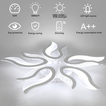 Modern Chandelier LED Lamp White Frame Ceiling Light Living Room Pendant Lights