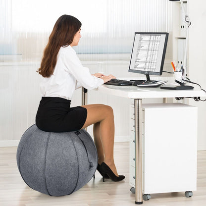 Anti-Burst Exercise Ball with Protective Cover, Handle, and Resistance Bands