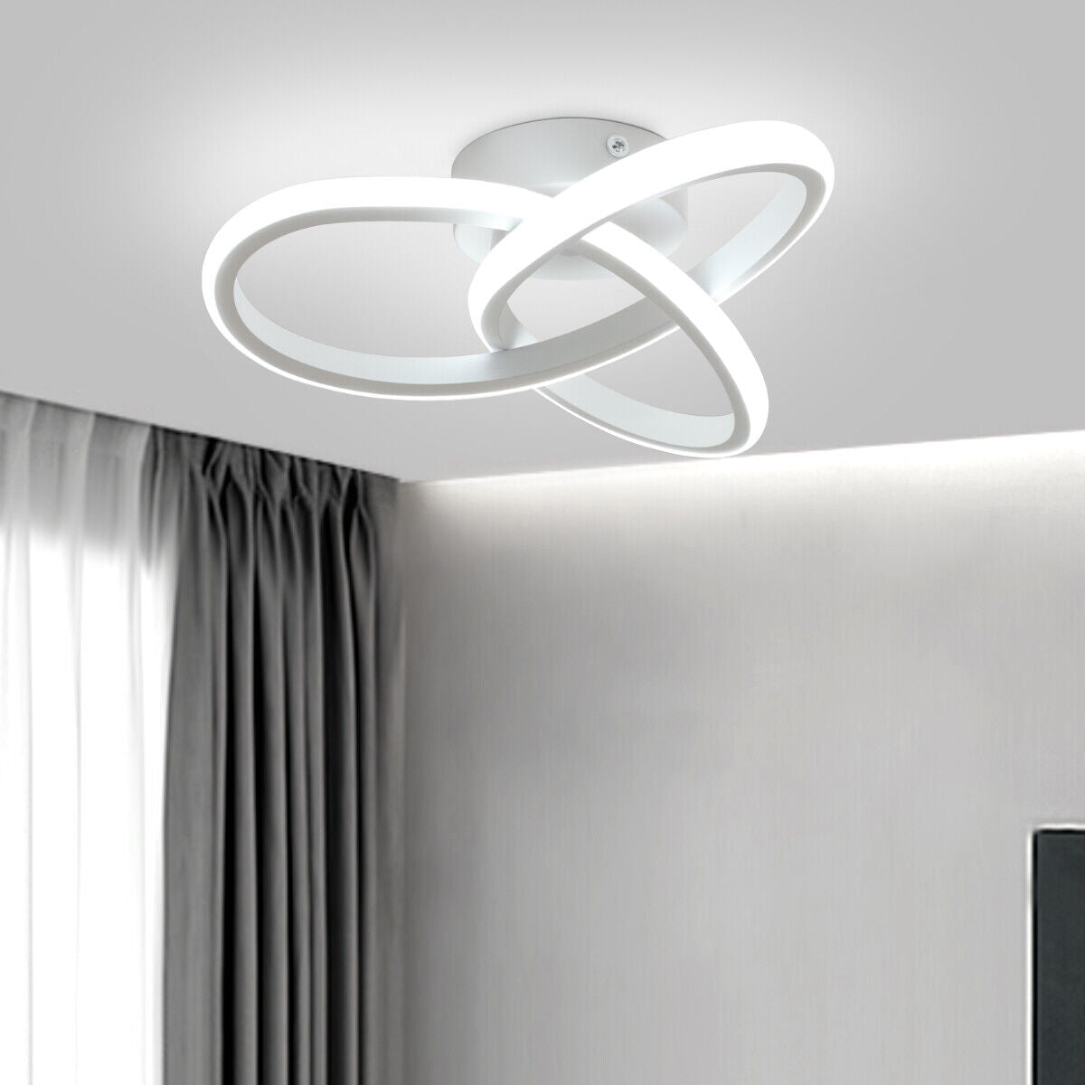 Modern Chandelier LED Lamp White Frame Ceiling Light Living Room Pendant Lights
