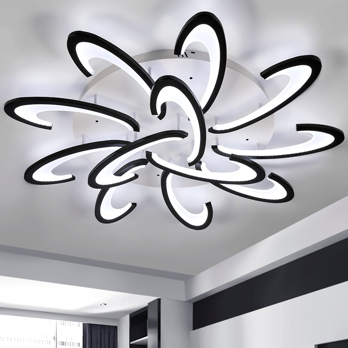 Modern Chandelier LED Lamp White Frame Ceiling Light Living Room Pendant Lights