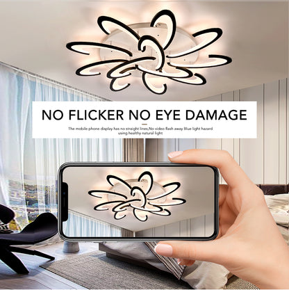 Modern Chandelier LED Lamp White Frame Ceiling Light Living Room Pendant Lights