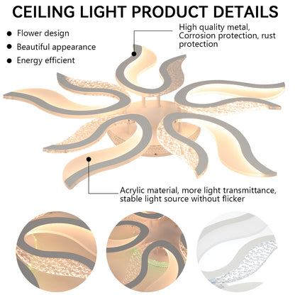 Modern Chandelier LED Lamp White Frame Ceiling Light Living Room Pendant Lights