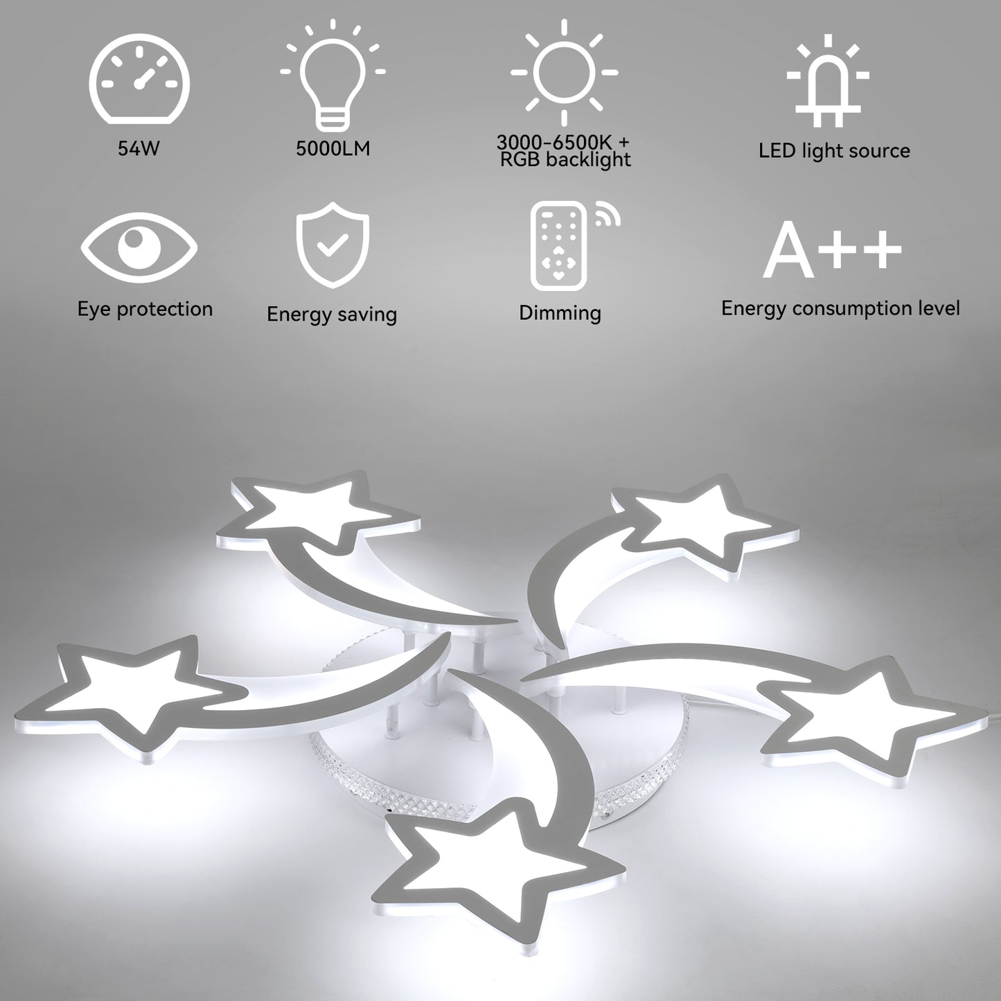 Modern Chandelier LED Lamp White Frame Ceiling Light Living Room Pendant Lights