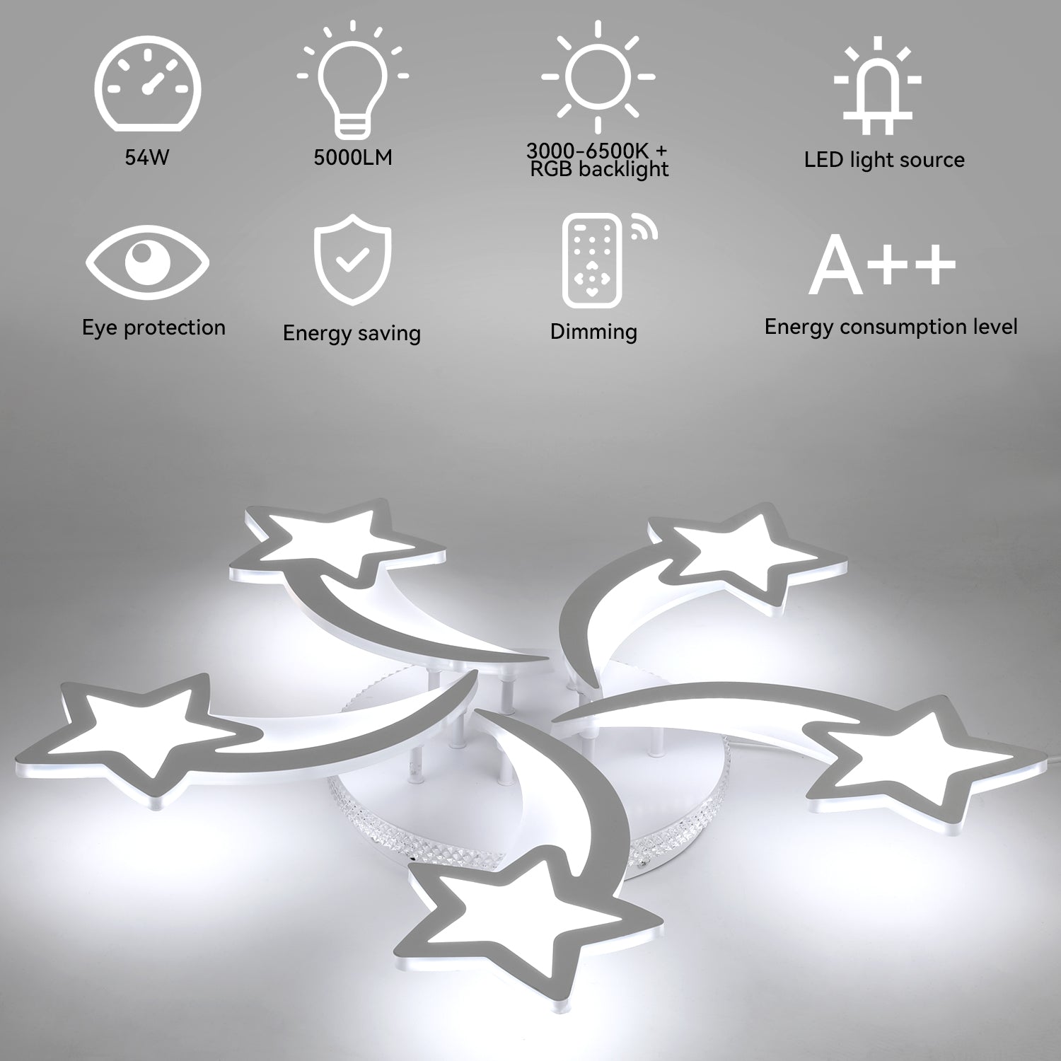 Modern Chandelier LED Lamp White Frame Ceiling Light Living Room Pendant Lights