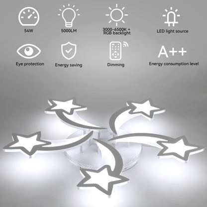 Modern Chandelier LED Lamp White Frame Ceiling Light Living Room Pendant Lights