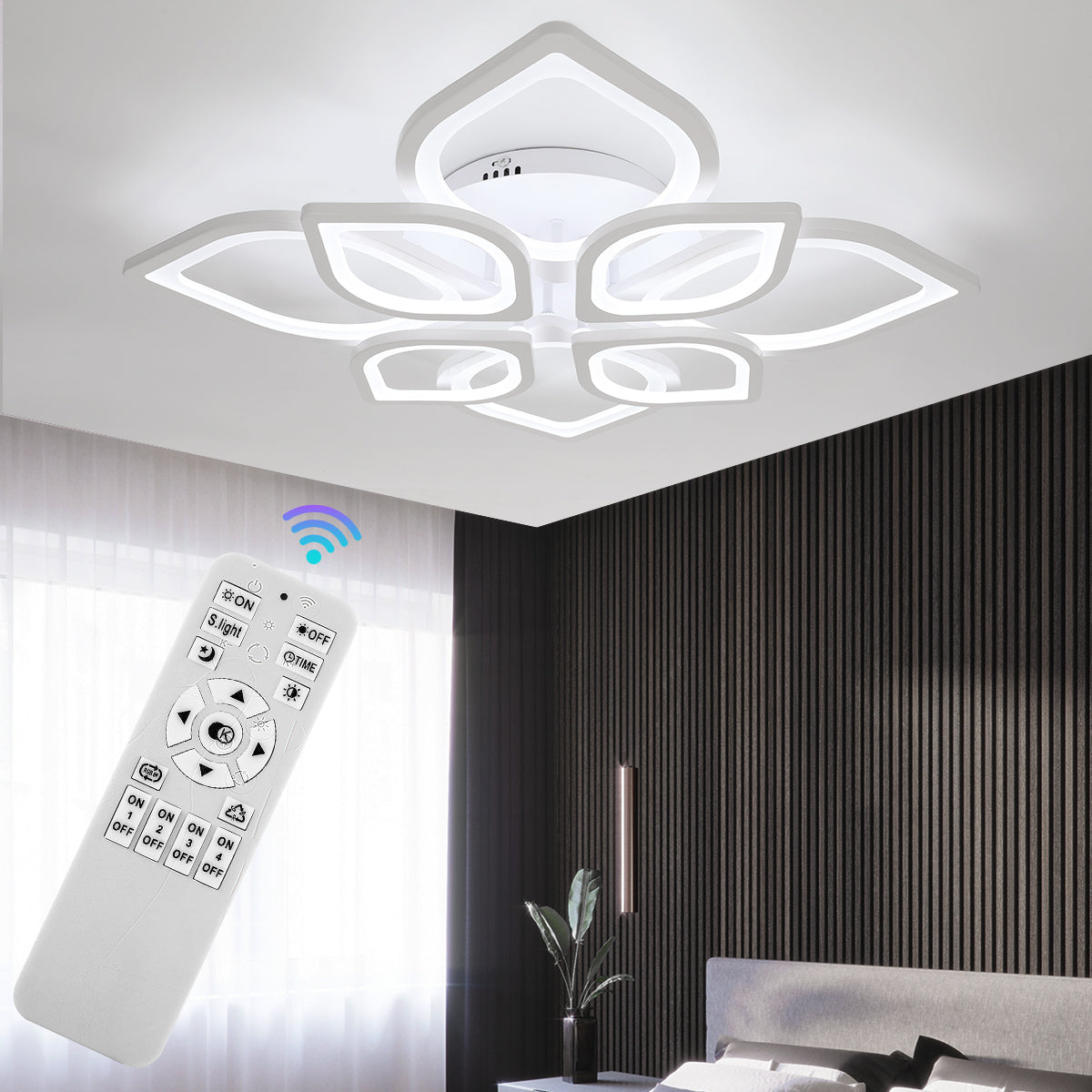Modern Chandelier LED Lamp White Frame Ceiling Light Living Room Pendant Lights