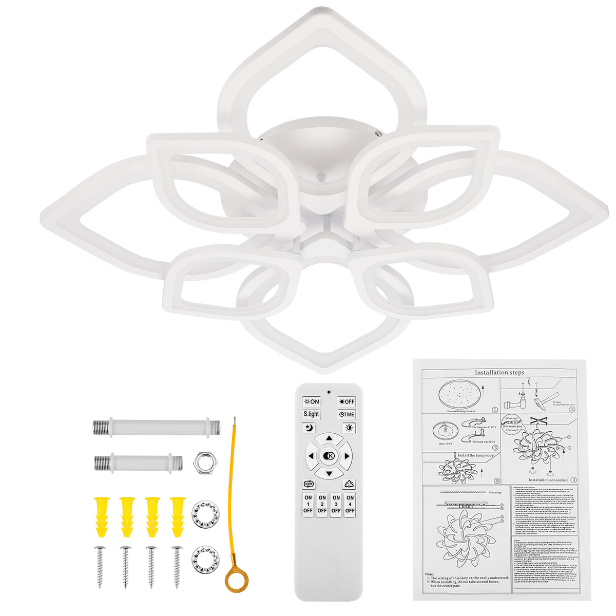 Modern Chandelier LED Lamp White Frame Ceiling Light Living Room Pendant Lights