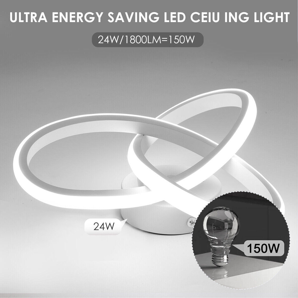 Modern Chandelier LED Lamp White Frame Ceiling Light Living Room Pendant Lights