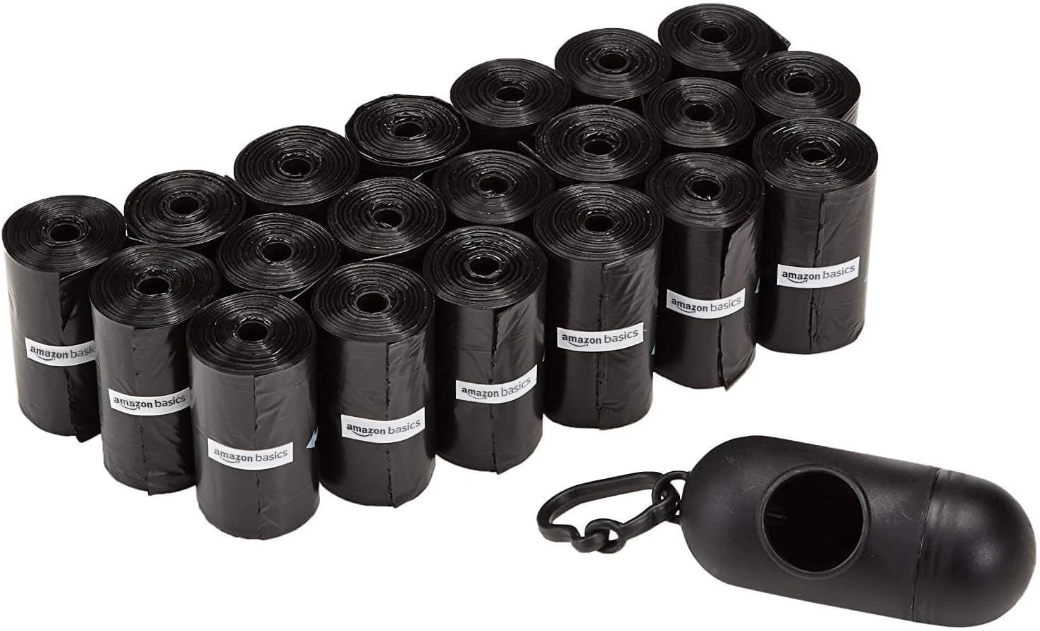 Dog Waste Bags with Dispenser and Leash Clip, Unscented, 300 Count (20 Packs of 15 Bags)
