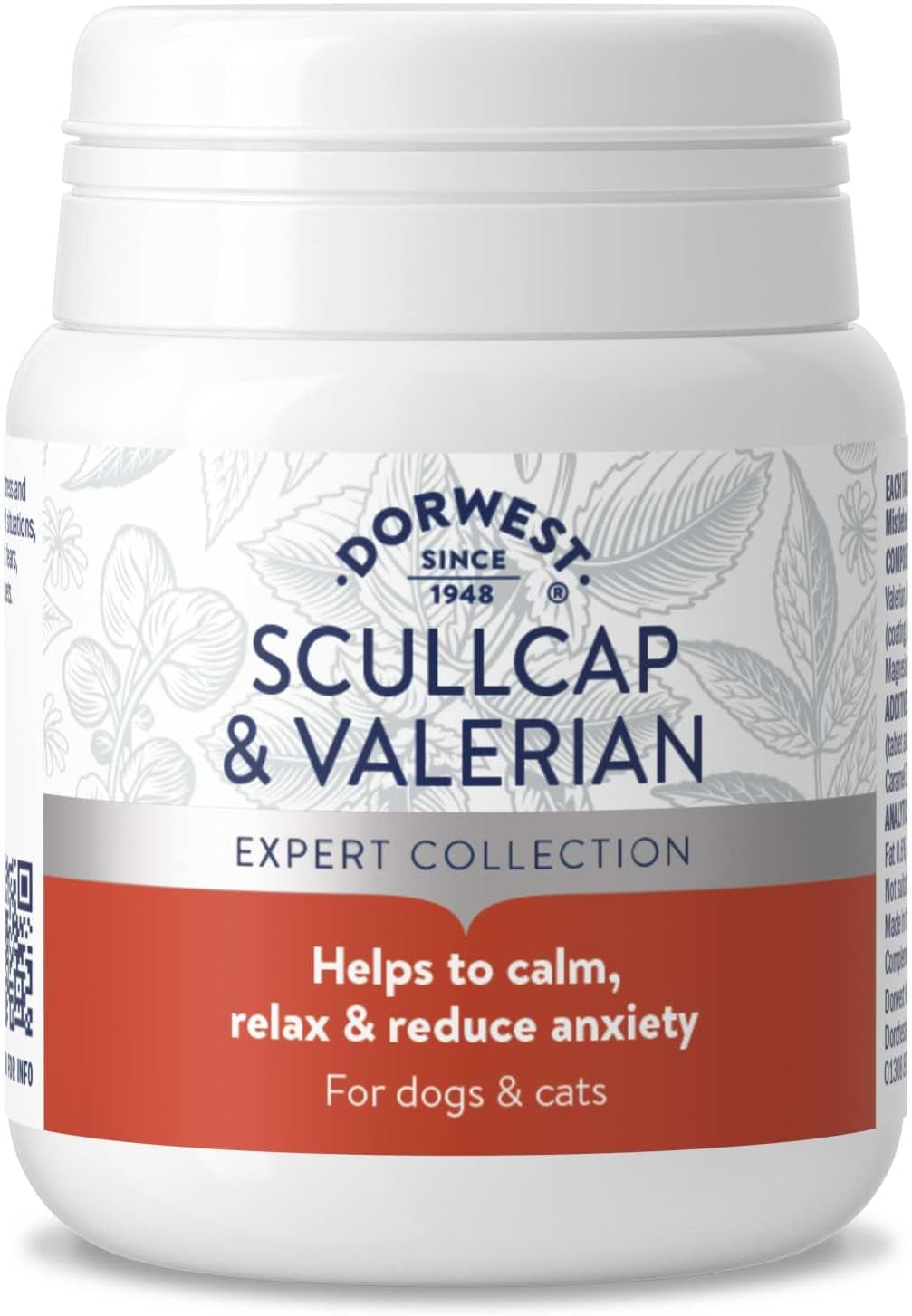 Dorwest Herbs Scullcap & Valerian Calming Tablets for Dogs and Cats, 100 Tablets