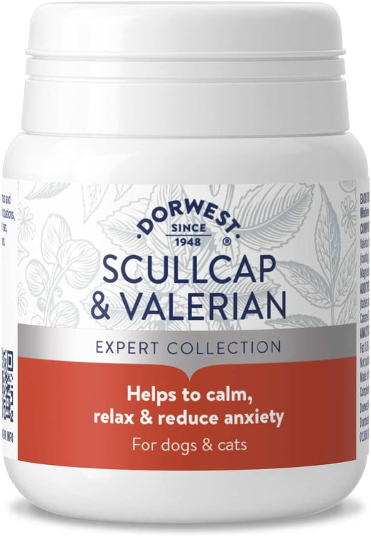 Dorwest Herbs Scullcap & Valerian Calming Tablets for Dogs and Cats, 100 Tablets