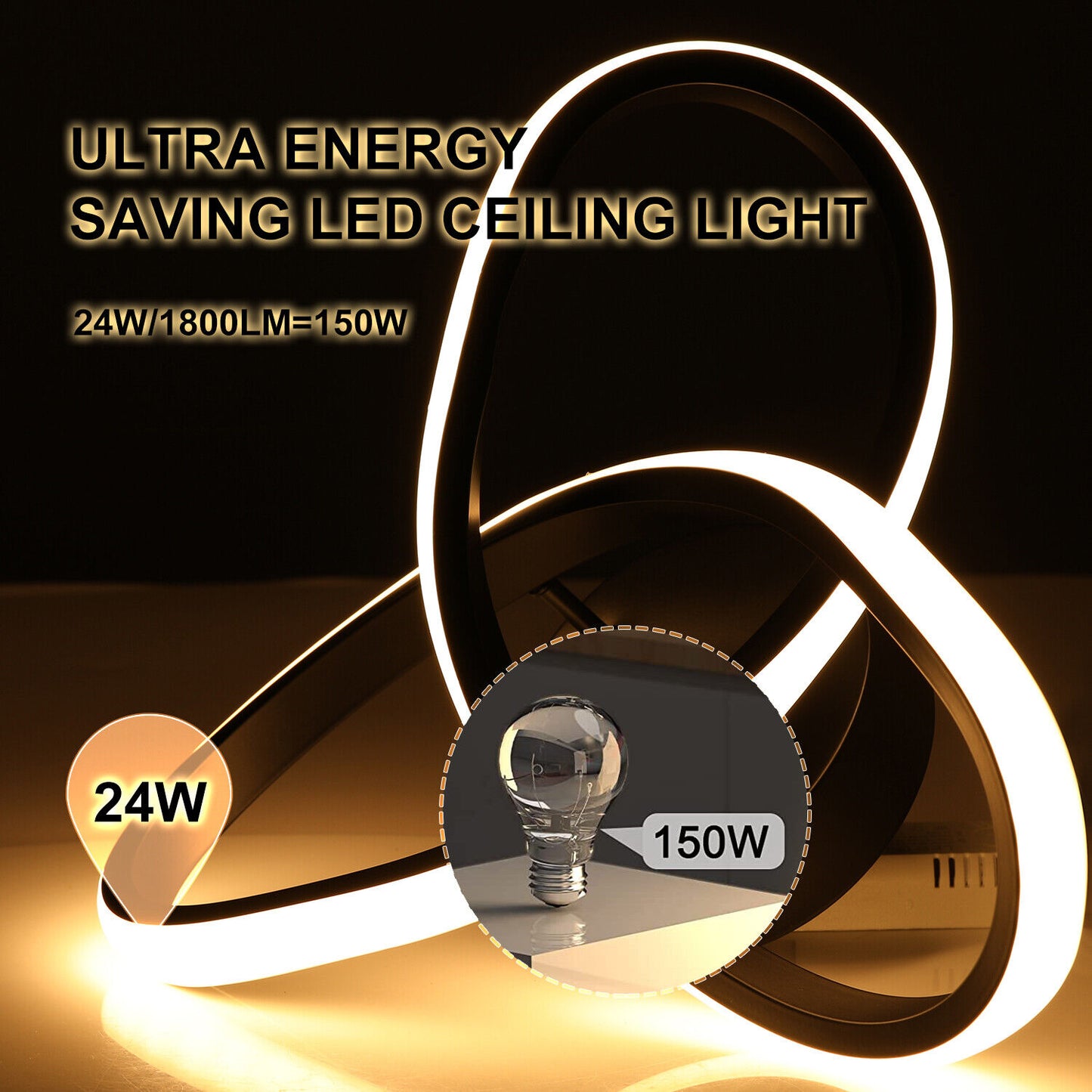 Modern Chandelier LED Lamp White Frame Ceiling Light Living Room Pendant Lights