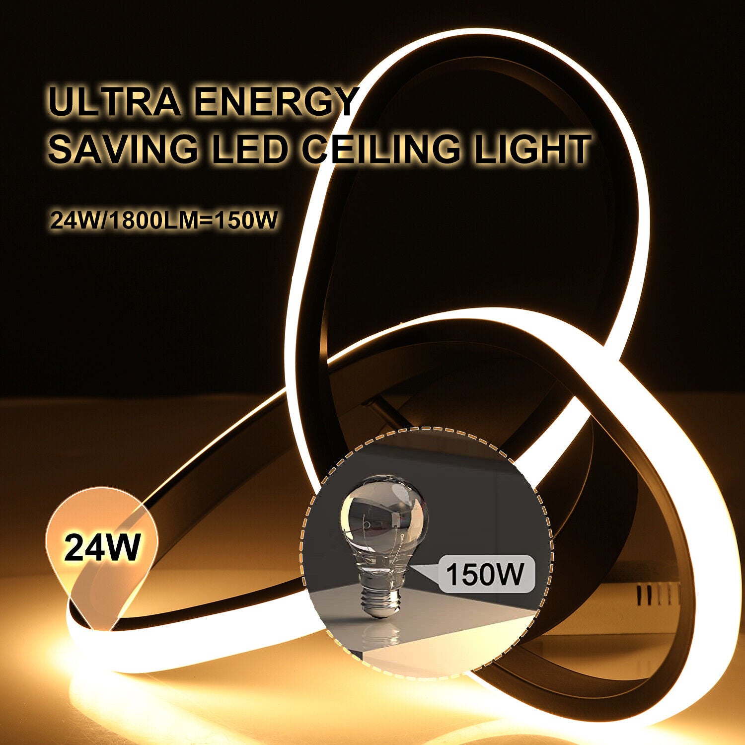 Modern Chandelier LED Lamp White Frame Ceiling Light Living Room Pendant Lights