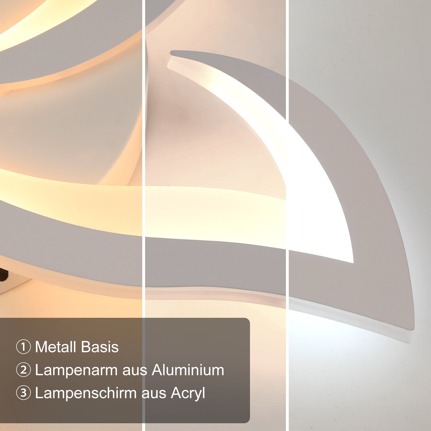 Modern Chandelier LED Lamp White Frame Ceiling Light Living Room Pendant Lights