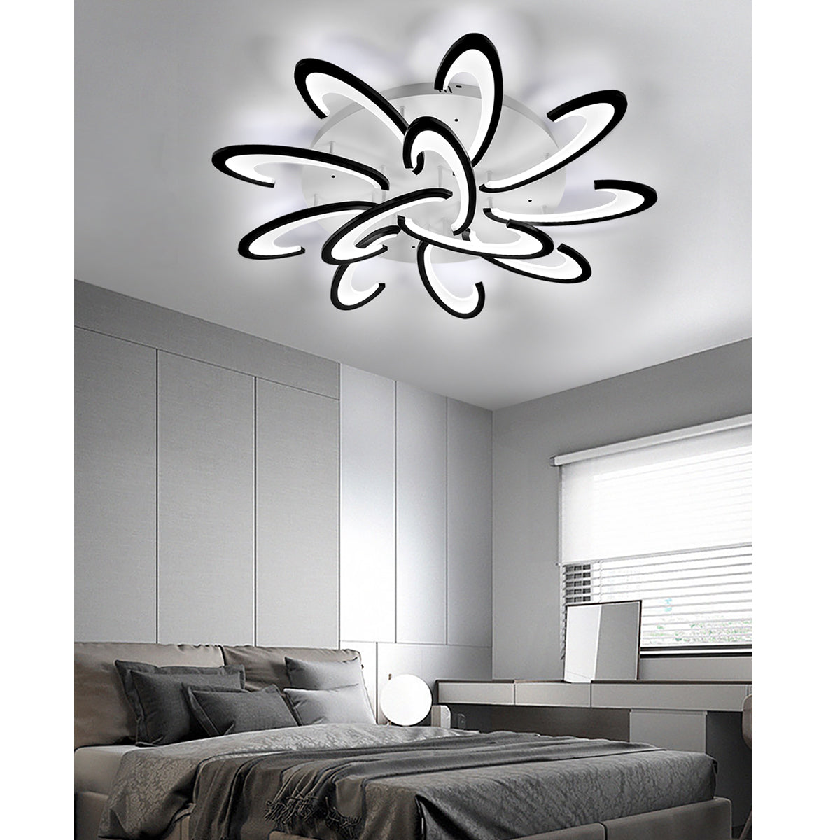 Modern Chandelier LED Lamp White Frame Ceiling Light Living Room Pendant Lights