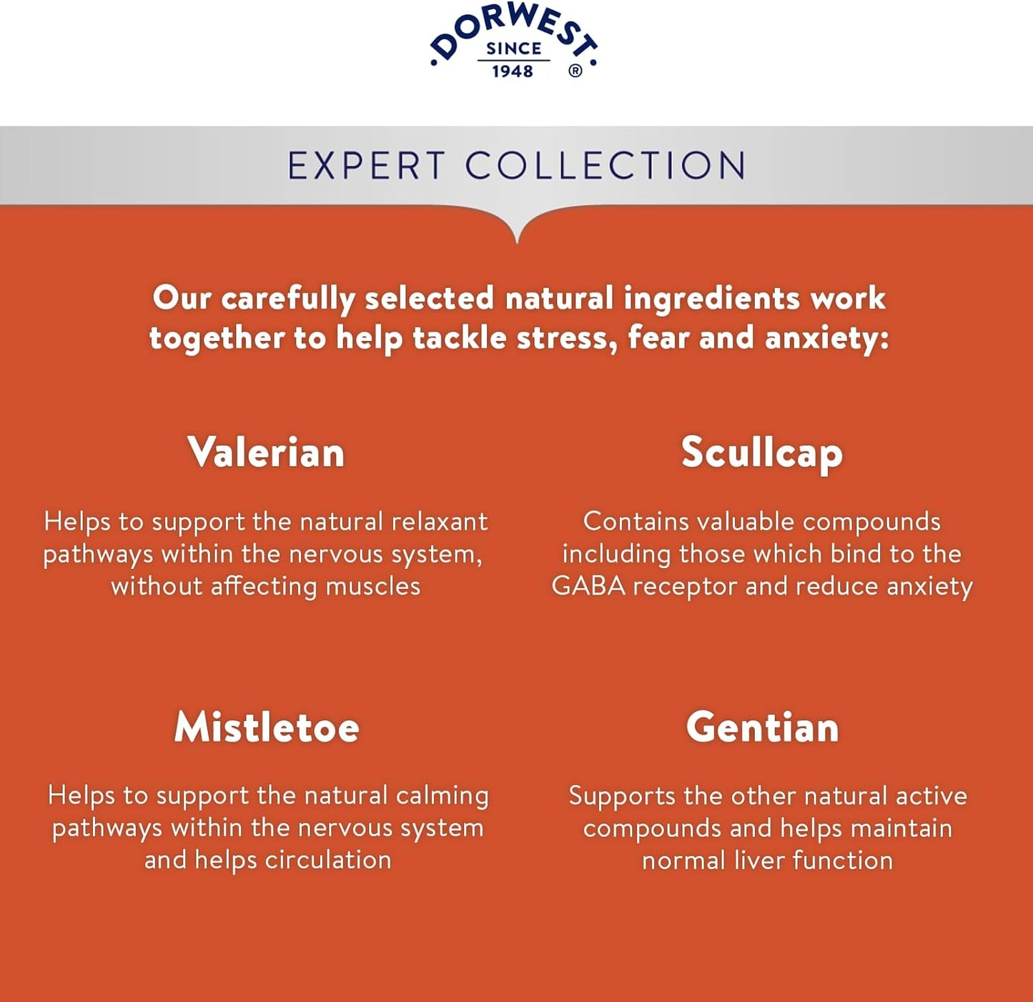 Dorwest Herbs Scullcap & Valerian Calming Tablets for Dogs and Cats, 100 Tablets