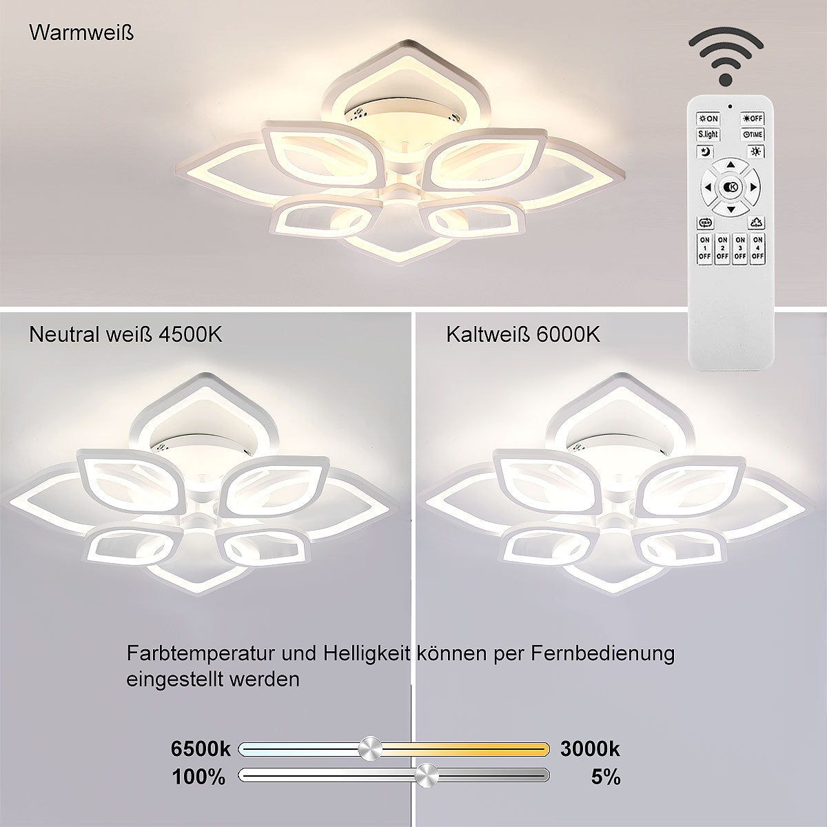 Modern Chandelier LED Lamp White Frame Ceiling Light Living Room Pendant Lights