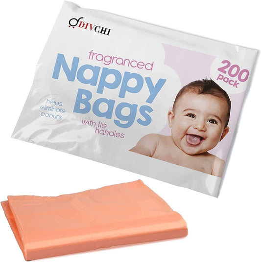 Disposable Tie Handle Nappy Bags Fragranced Scented Baby Changing
