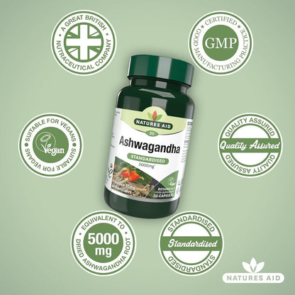 Ashwagandha 5000Mg HIGH STRENGTH - 30 Capsules -STRESS RELIEF-SLEEP AID-ANXIETY