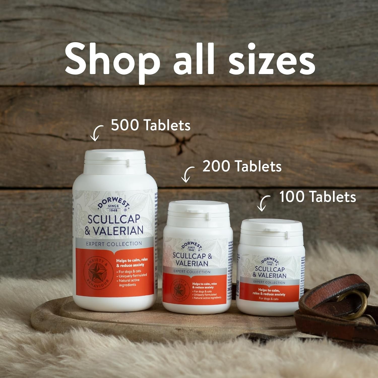 Dorwest Herbs Scullcap & Valerian Calming Tablets for Dogs and Cats, 100 Tablets