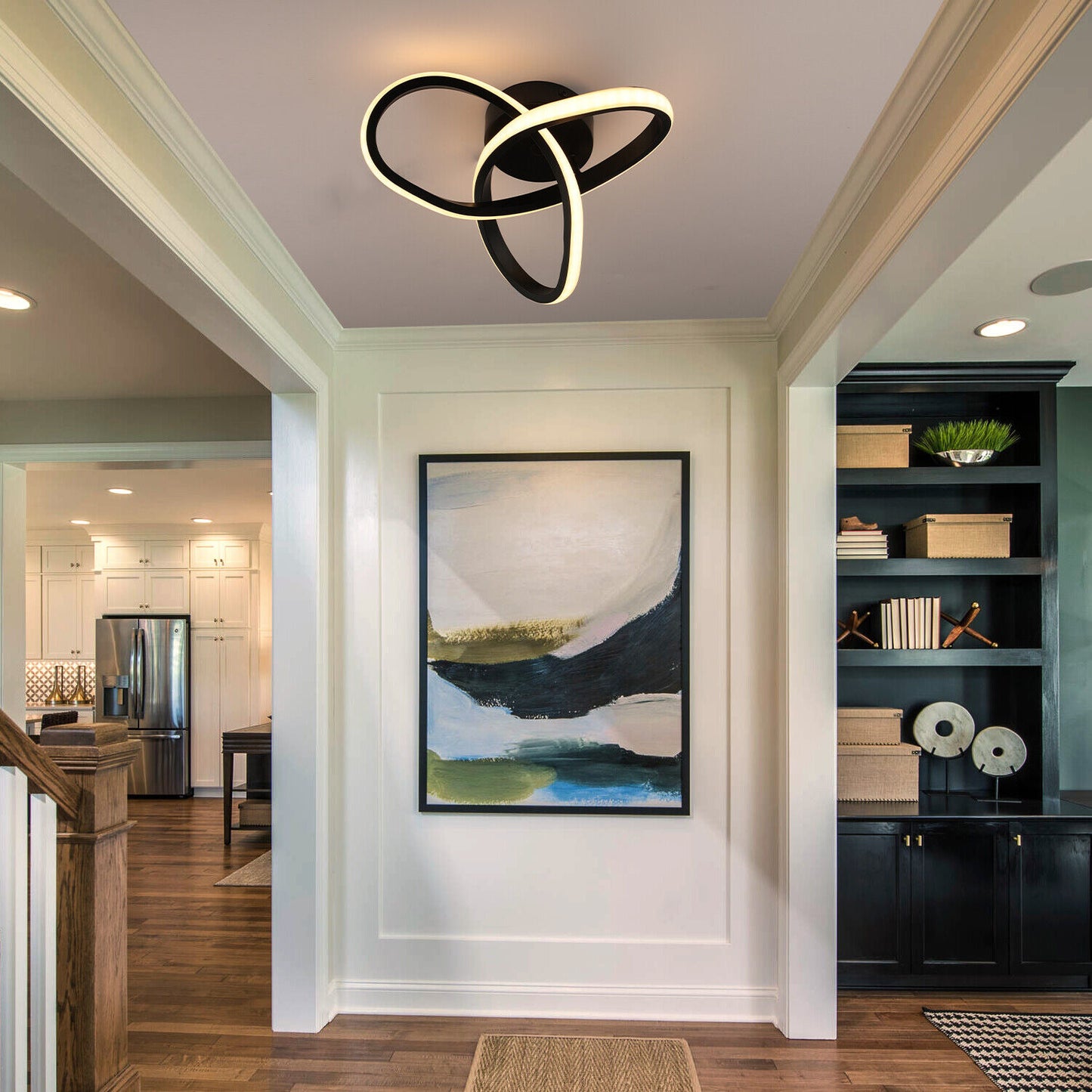 Modern Chandelier LED Lamp White Frame Ceiling Light Living Room Pendant Lights