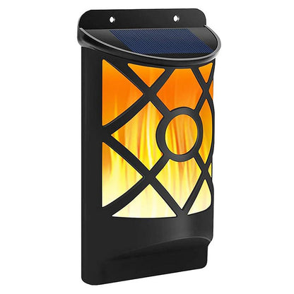 Outdoor Solar LED Wall Light with Flickering Flame for Garden, Patio, and Deck - Dusk to Dawn Operation