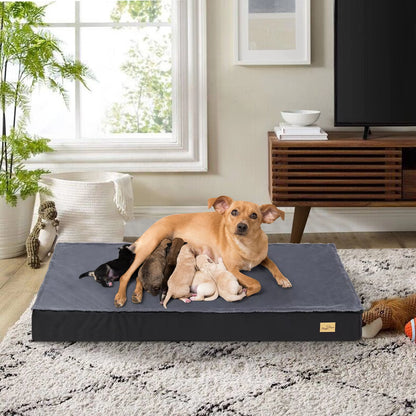 Orthopedic Waterproof Dog Bed for Large and Medium Dogs with Non-Slip Bottom and Machine Washable Fabric