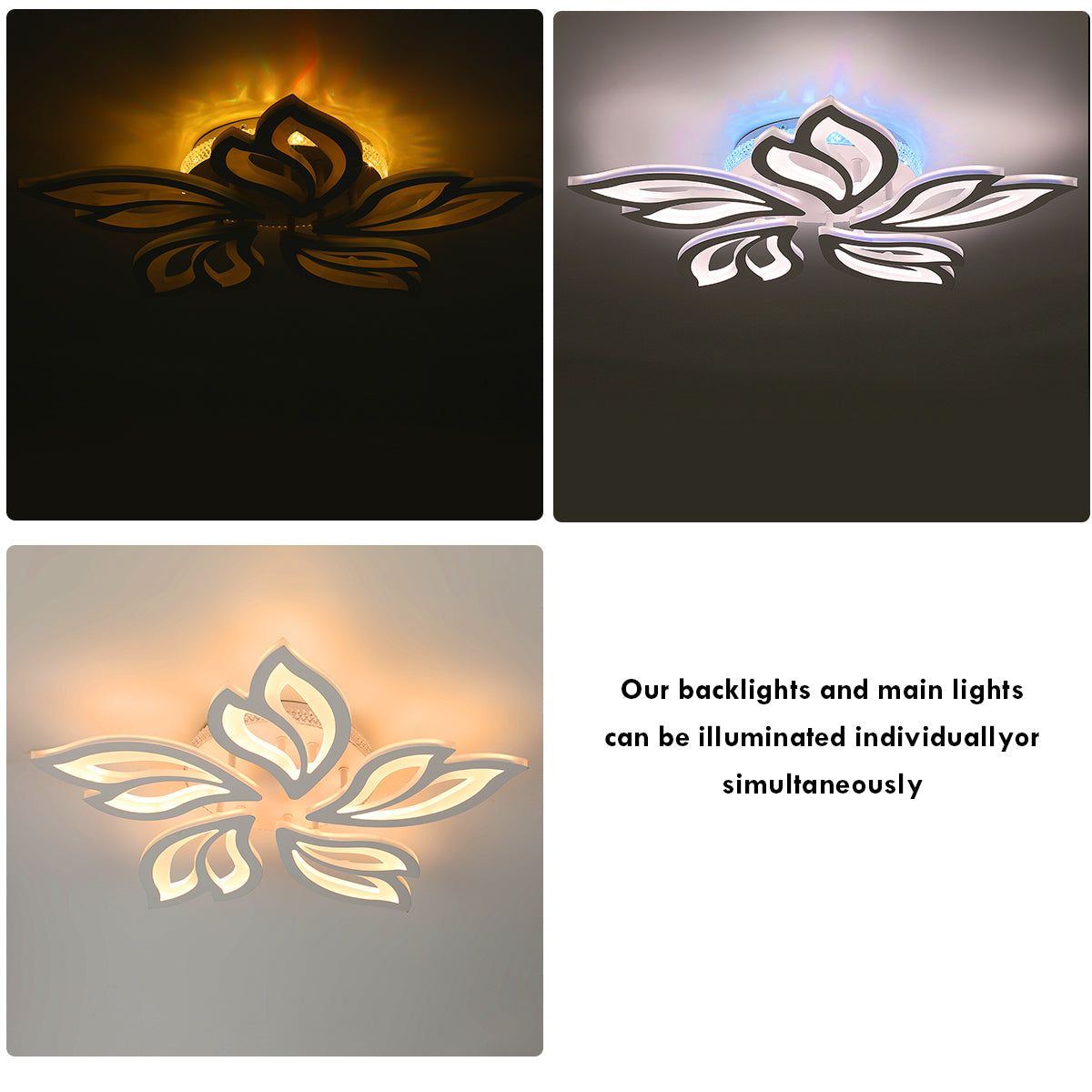 Modern Chandelier LED Lamp White Frame Ceiling Light Living Room Pendant Lights