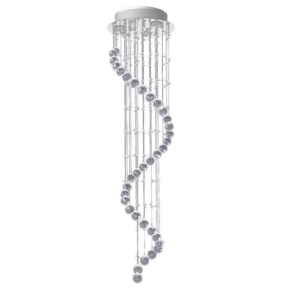 Modern Crystal Droplet Ceiling Light Spiral Cascading Chandelier Lamp Bedroom