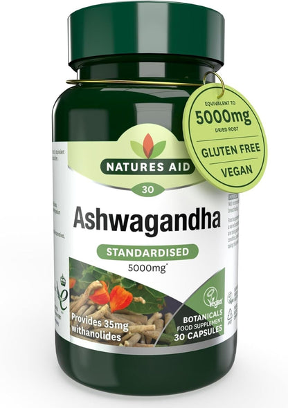 Ashwagandha 5000Mg HIGH STRENGTH - 30 Capsules -STRESS RELIEF-SLEEP AID-ANXIETY