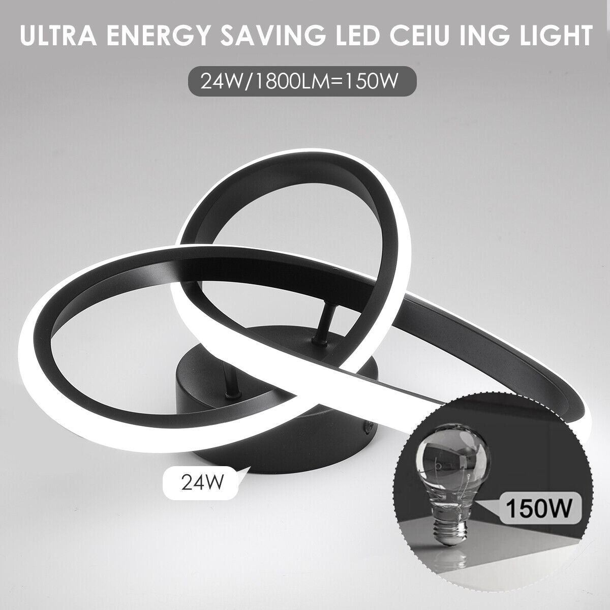 Modern Chandelier LED Lamp White Frame Ceiling Light Living Room Pendant Lights