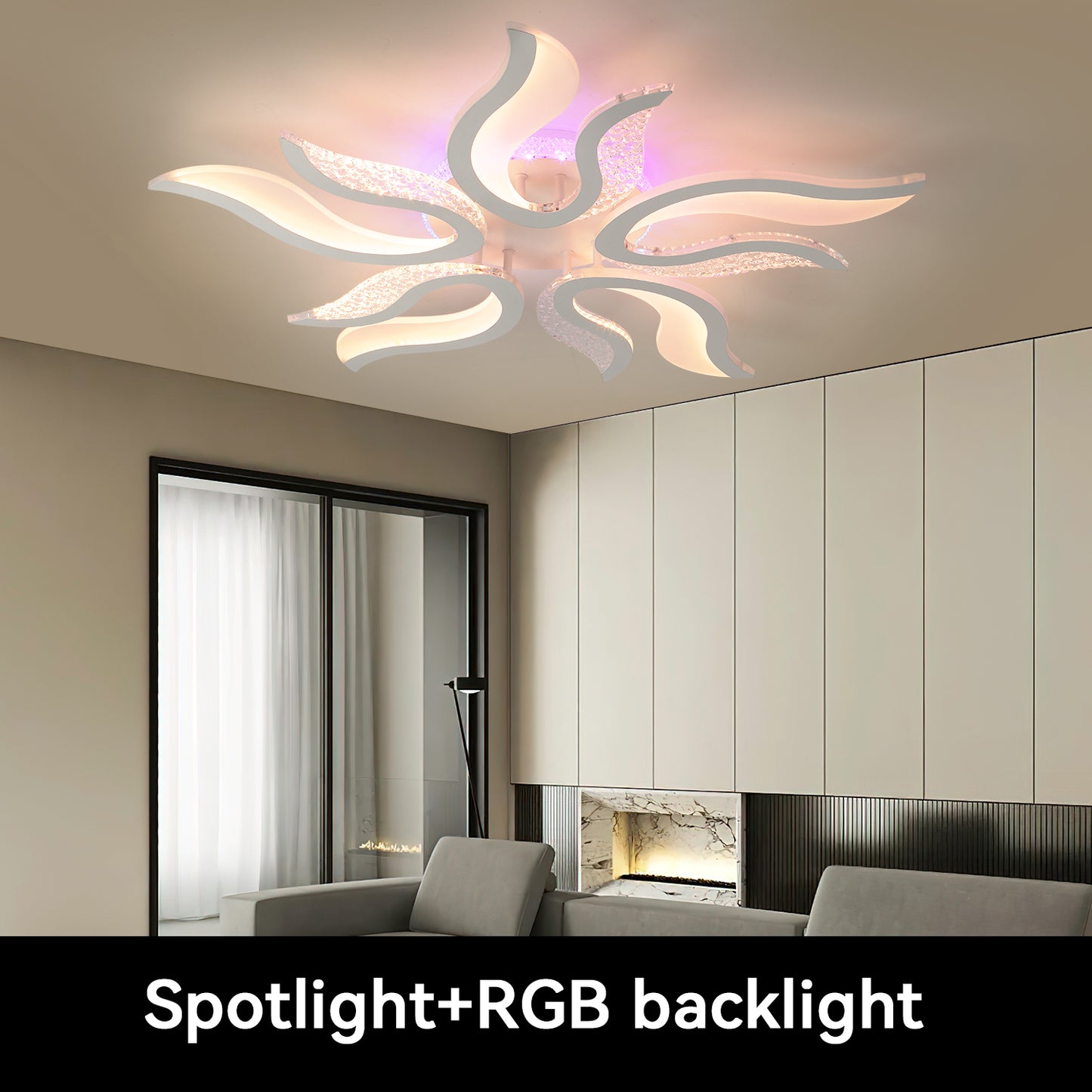 Modern Chandelier LED Lamp White Frame Ceiling Light Living Room Pendant Lights