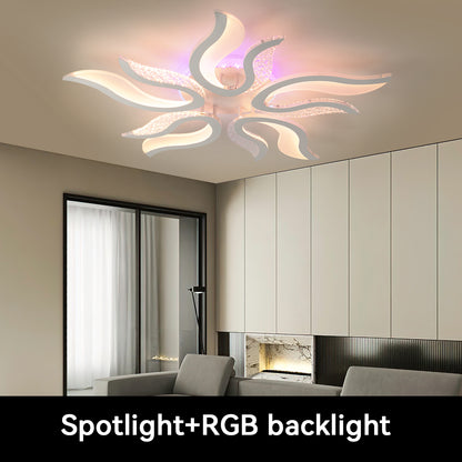 Modern Chandelier LED Lamp White Frame Ceiling Light Living Room Pendant Lights