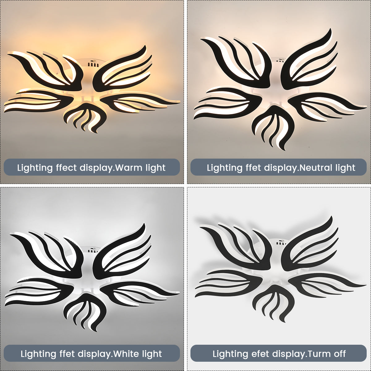 Modern Chandelier LED Lamp White Frame Ceiling Light Living Room Pendant Lights