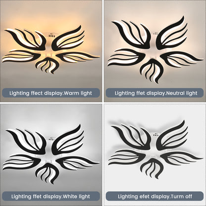 Modern Chandelier LED Lamp White Frame Ceiling Light Living Room Pendant Lights